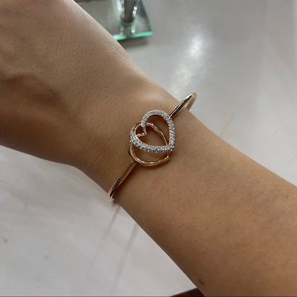 Swarovski Rose Gold Double Heart Bracelet (NEVER WORN) - Picture 4 of 5